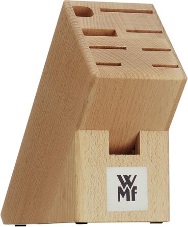 WMF Classic Line 7-Piece Knife Block Set with Knives - Stainless Steel Blades, Sharpening Steel, and Beechwood Block