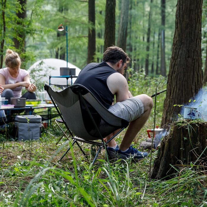 Складний туристичний стілець Naturehike - легкий, для відпочинку на природі, риболовлі, пікніків та походів (сірий)