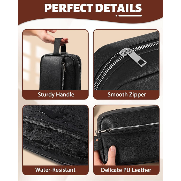 Чоловіча/Жіноча дорожня косметичка, валізка, сумка для туалетних аксесуарів 24x14x7 см (Чорний)