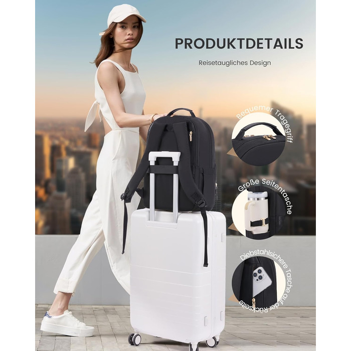 Рюкзак для ноутбука LOVEVOOK, 15.6 дюймів, чорний: водонепроникний, для роботи, навчання, подорожей