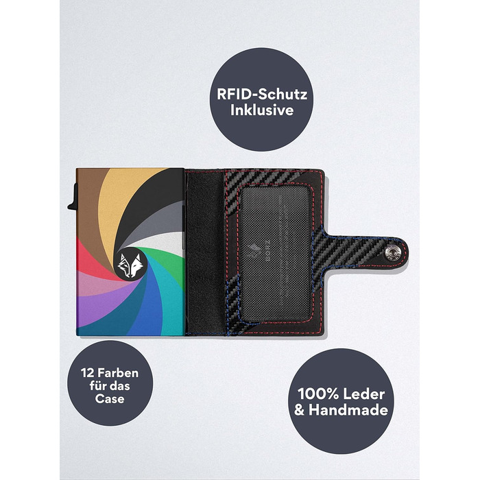 Крутий чохол-картхолдер BORZ Prime для AirTag з відділенням для монет, цифровою візитною карткою, захистом RFID, карбоном та червоною строчкою. Slim, шкіряний, з червоною строчкою.
