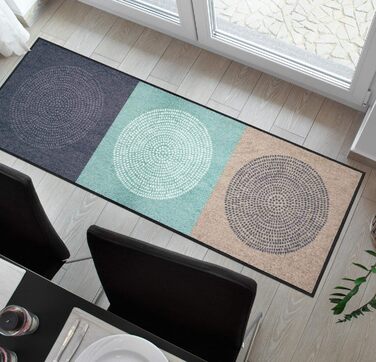 Килимок для входу Salonloewe Nestor 50x75 см, сіро-м'ятний, прямокутний, миючийся