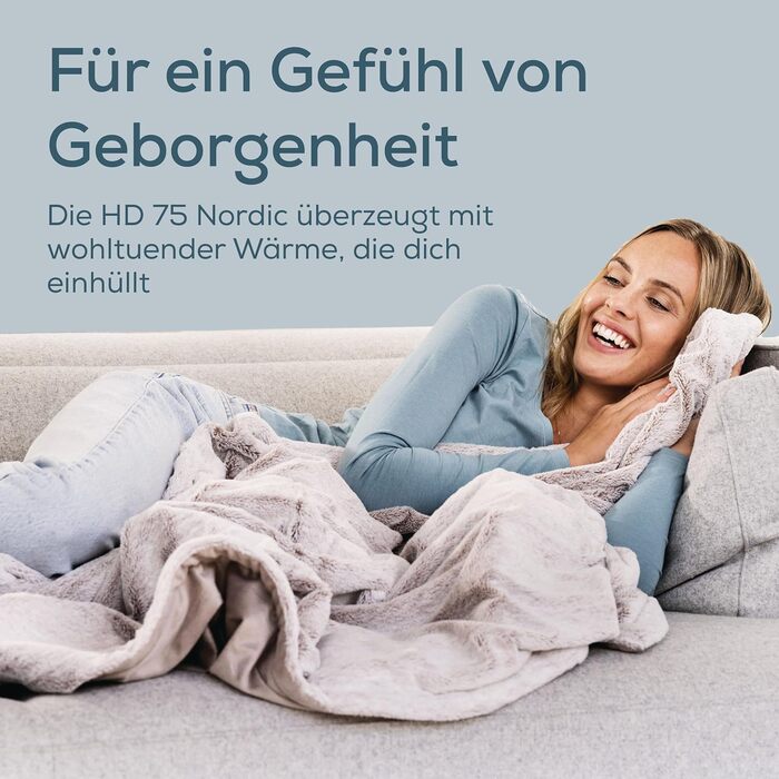 Електрична ковдра Beurer HD 75 Nordic з штучним хутром, 6 температурних режимів, автовимкнення, 180x130 см, бежево-коричнева