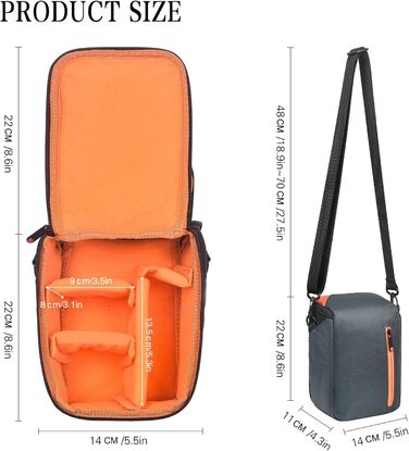 Сумка для камери FOSOTO: універсальна через плече для Canon, Nikon, Sony, Panasonic (SLR, Zoom, аксесуари)