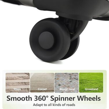 Набір валіз TydeCkare 20/28' (55/66/76 см): 20' ручна валіза з кишенею для ноутбука, 28' велика валіза 101л, ABS+PC, з TSA замком, помаранчевий (темно-сірий), 3 шт.