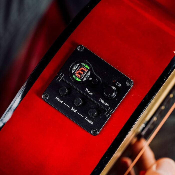 3rd Avenue 4/4 Вестерн-гітара (набір) з вирізом, для початківців – 6 місяців безкоштовних уроків, чохол, ремінь, медіатори та запасні струни – натуральний колір, електроакустична