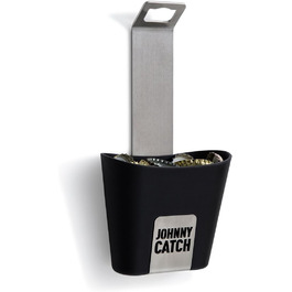 Höfats Johnny Catch Cup сріблястий – настінний відкривачка для пляшок з нержавіючої сталі з контейнером для кришок, безсвердлова установка, вміщує до 60 кришок