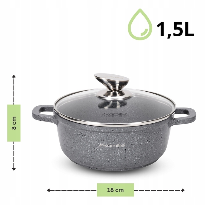 Набір кастрюль та сковорідок Kamille, 10 предметів, для індукційних та газових плит