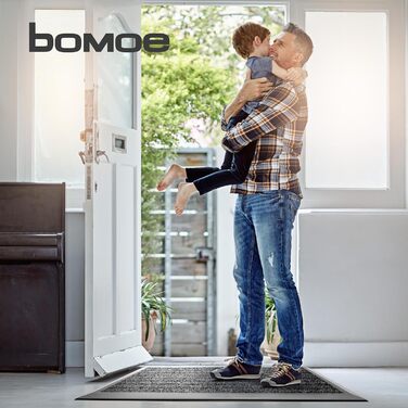 Килимок для входу зовнішній Bomoe 40x60 см, антиковзкий, нержавіюча сталь, сірий металік