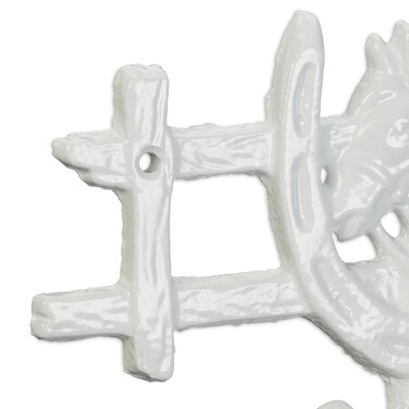 Relaxdays White Coat Rack with Horse Design