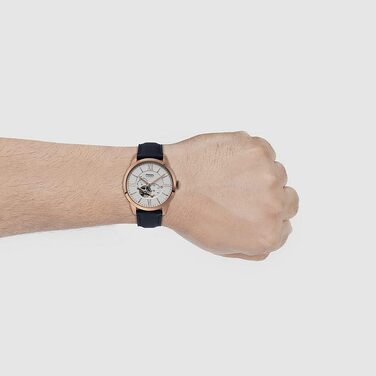 Годинник Fossil Townsman для чоловіків: механічний автомата з нержавіючої сталі або шкіряним ремінцем (44 мм, білий)