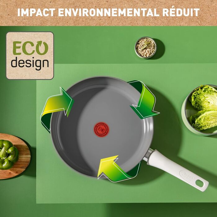 Сковорода Tefal Renew On 20 см з керамічним покриттям, сіра - для всіх плит, включаючи індукцію, екологічна