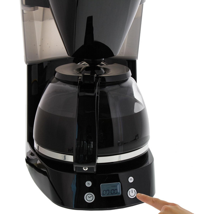 Кавомашина Melitta Easy Timer з таймером, скляна колба, стоп-крапля, 10 чашок, чорна