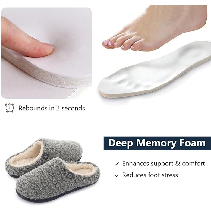 Жіночі тапочки-клоги RockDove з штучного хутра Sherpa, сірий світлий, 42/43 EU