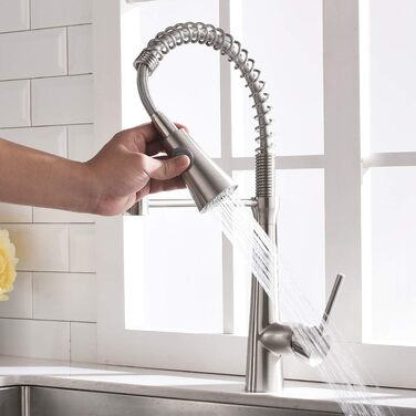 Кухонний змішувач TIMACO з гнучким гусаком, поворотний на 360°, з нержавіючої сталі, з щіткою, для кухні