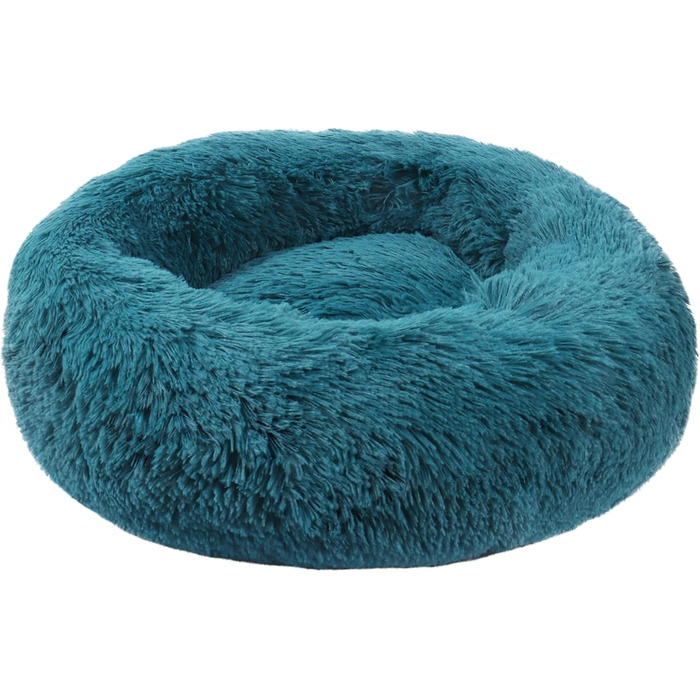 Кругле ліжко для собак та котів BVAGSS, м'яке, плюшеве, діаметр 50 см, блакитне (XH034)