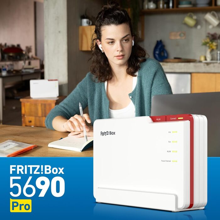 Роутер FRITZ!Box 5690 Pro: Wi-Fi 7, DSL/Glasfiber, Mesh, DECT, 18.5 Gbit/s