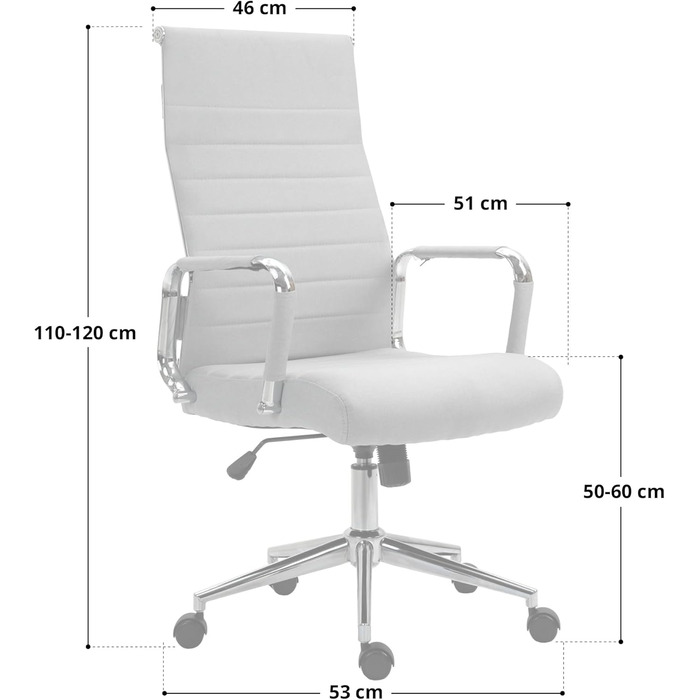 Офісне крісло SVITA Comfort - поворотне, для начальника, штучна шкіра, білий колір