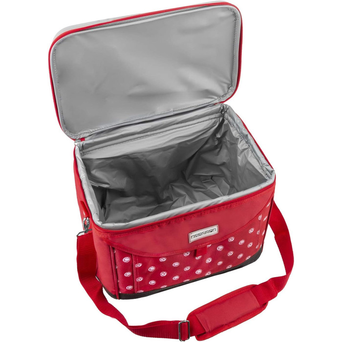 Термосумка Anndora 22L для пікніка, 35 x 24 x 27 см, червоно-біла в горошок