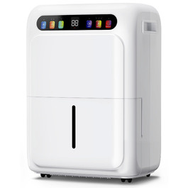 Електричний осушувач повітря з функцією сушіння білизни, тихий, з автоматичним контролем вологості, таймером, шланг 1м, для квартири до 120 м³, гарантія 10 років (20л)