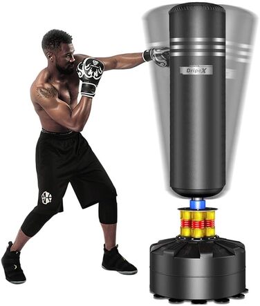 Боксерський мішок Dripex для дорослих, самостійний, на підставці, MMA, бокс, тренування, важкий, чорний