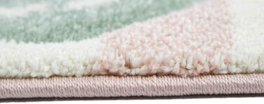 Dreamy Rug Children's Rug Hearts Children's Room Rug Girl in Pink, Purple, Green Size 80x150 cm