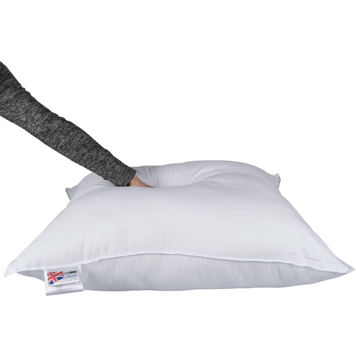 Homescapes medium-soft pillow set, 80 x 80 cm, 2-pack, goose feather and down pillow pair, Responsible Down Standard and Oeko-Tex certified, cover made of 100% cotton