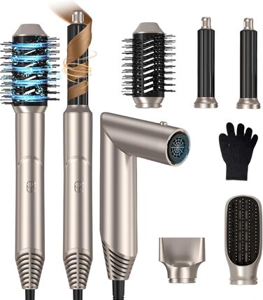 Airstyler 5 в 1: Фен-щітка, плойка для локонів, випрямляч волосся, чорний (Platin-gold)