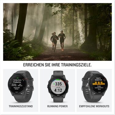 Garmin Forerunner 255 – GPS-годинник для бігу з індивідуальними планами тренувань, функціями для бігу та детальною аналітикою. 1.3' дисплей, до 14 днів роботи від акумулятора, водонепроникний (Non-Music, 46 мм, Темно-синій)