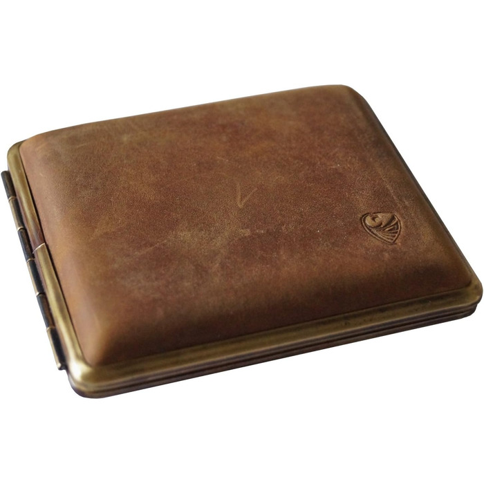 GERMANUS Cigarette Case, Made in Germany, Wildes Rind (Wild Bull), brown, 85 mm