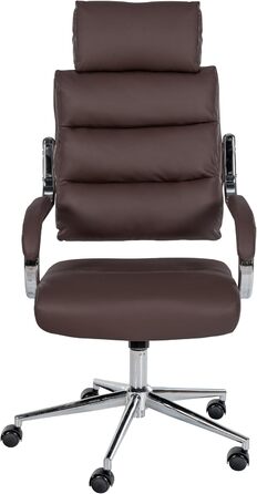 Офісне крісло CLP Campo з штучної шкіри: регульована висота, поворотне, до 135 кг, з підлокітниками, колір: коричневий
