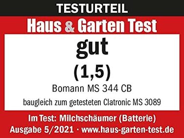 Електричний пінозбивач для молока Bomann® MS 344 CB | Пінозбивач для кави та напоїв | З нержавіючою сталлю