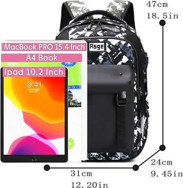 Шкільний рюкзак для хлопчика та дівчинки-підлітка, водонепроникний, 5-13 клас, 8-16 років, сірий