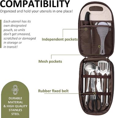 Набір посуду для кемпінгу на 10 осіб з нержавіючої сталі, легкий, з сумкою для зберігання. Ідеально для відпочинку на природі, пікніків, подорожей та кемпінгу.