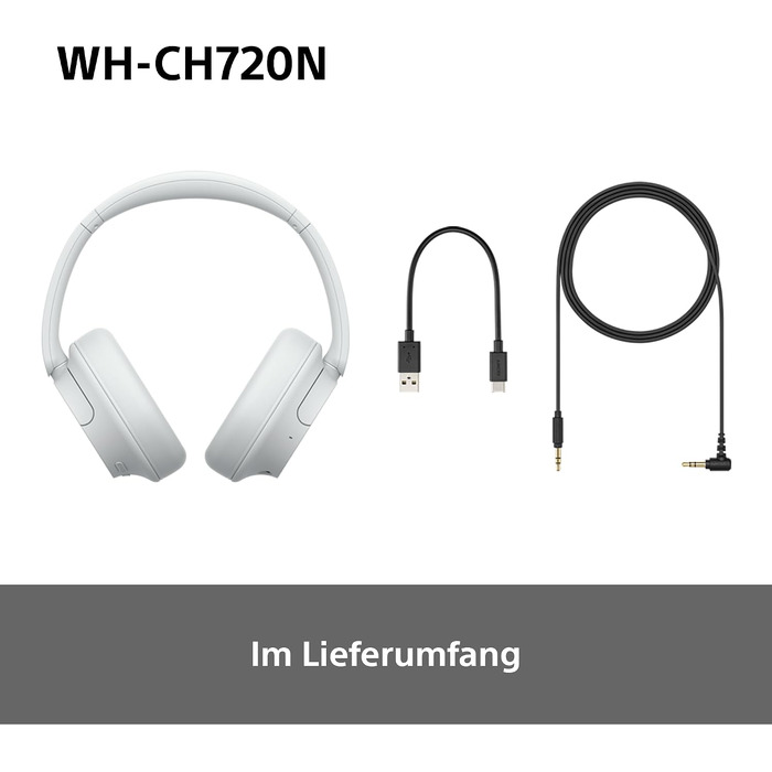 Бездротові Bluetooth-навушники Sony WH-CH720N з активним шумозаглушенням, до 50 годин автономної роботи, рожево-білий колір