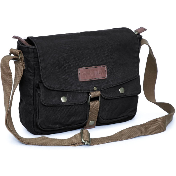 Сумка на плечі Gootium з тенту – Месенджер Canvas Vintage для жінок та чоловіків (Charcoal)