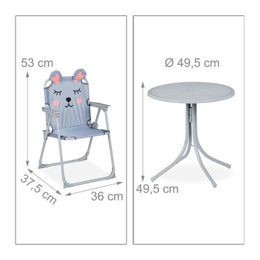 Relaxdays Camping Kids' Seating Set with Umbrella