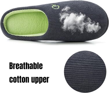 Тапочки домашні Mishansha для чоловіків та жінок, зимові, з memory foam, розмір 36-47, комфортні, сірі та темно-сині