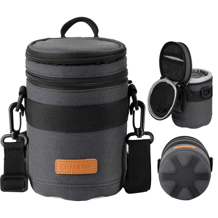 Чохол для об'єктива Tarion: захисний, водонепроникний, з жорстким дном, сумісний з Canon, Nikon, Pentax, Sony, Olympus (Dunkelblau, L)