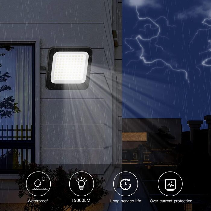 LED Floodlight Outdoor Warm White 3000K, Super Bright LED Floodlight 20000LM LED Spot Light Floodlight IP65 Waterproof Outdoor Security Light for Backyard, Driveway, Garage, Hallway, Garden (Cool White, 150W)