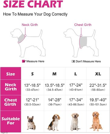Світловідбиваючий нашийник для собак Joytale з LED, для середніх собак, не тягне, з ручкою, регульований, для нічних прогулянок, рожевий, розмір M (1 шт.)