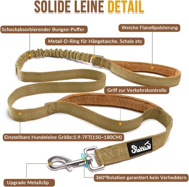 Шлейка для собак SlowTon середнього та великого розміру з повідком 1,55-1,7 м, м'яка та світловідбиваюча, з регульованою шиєю та грудьми, шлейка проти натягу для прогулянок, S, жовта