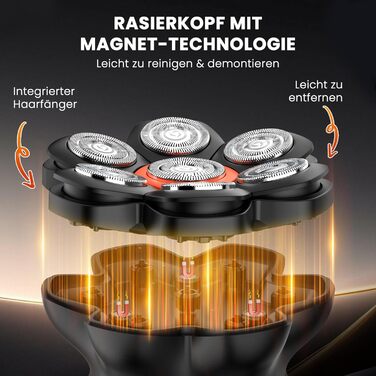 MAXGROOM Голєва машина для чоловіків, 7D Голєва головка, водонепроникна IPX6, плаваюча головка, LED-дисплей, для подорожей та дому, USB-C зарядка, чорний