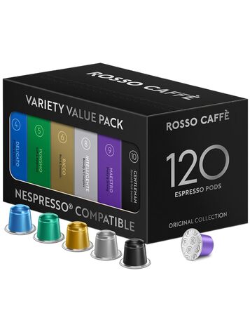 Капсули кави ROSSO CAFFÈ Nespresso, 60 шт., 6 сортів преміум еспресо, сумісність з Nespresso, капсули з алюмінію
