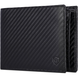 VON HEESEN Wallet for Men with RFID Protection | Wallet for Men | Coin Purse | Portemonnaie | Brieftasche | Wallet | Portmonee (Carbon Black)