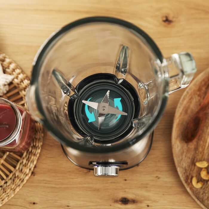 Cecotec Power Black Titanium 1300Max Stand Mixer - 1300W, 1.5L, 2 Speeds, Titanium Blades, Pulse Function, Ice Crusher