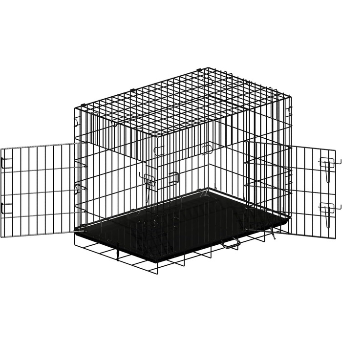 Переносна вольєр для собак з подвійними дверима, з піддоном та перегородкою, 76.2 x 45.7 x 53.3 см
