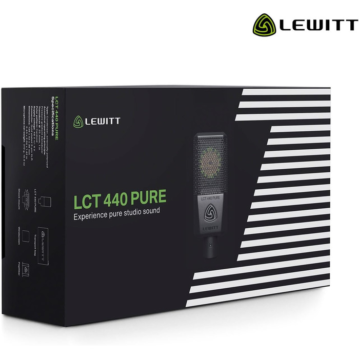 LCT 440 Pure - XLR конденсаторний мікрофон з 1' капсулою: ідеальний для вокалу, інструментів, подкастів та стрімінгу. У комплекті: мікрофонна павутина, поп-фільтр, вітрозахист та транспортна сумка.