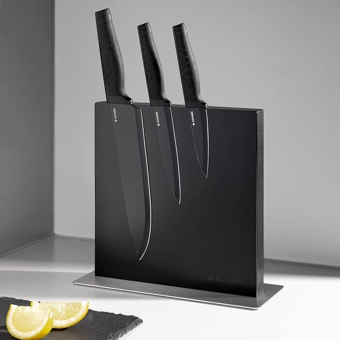 Navaris Double-Sided Magnetic Knife Strip - Magnetic Knife Block, Knife Board, Double-Sided Magnetic Holder - Unmounted Knife Holder