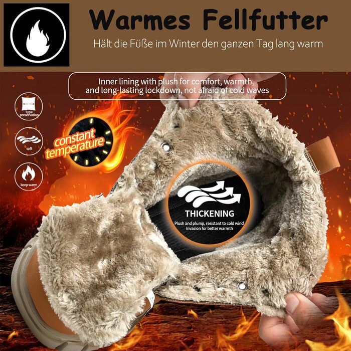 Зимові робочі черевики для чоловіків та жінок. Водонепроникні, з металевим підноском, легкі, теплі, антиковзаючі. Розмір 41 EU, Колір: Коричневий